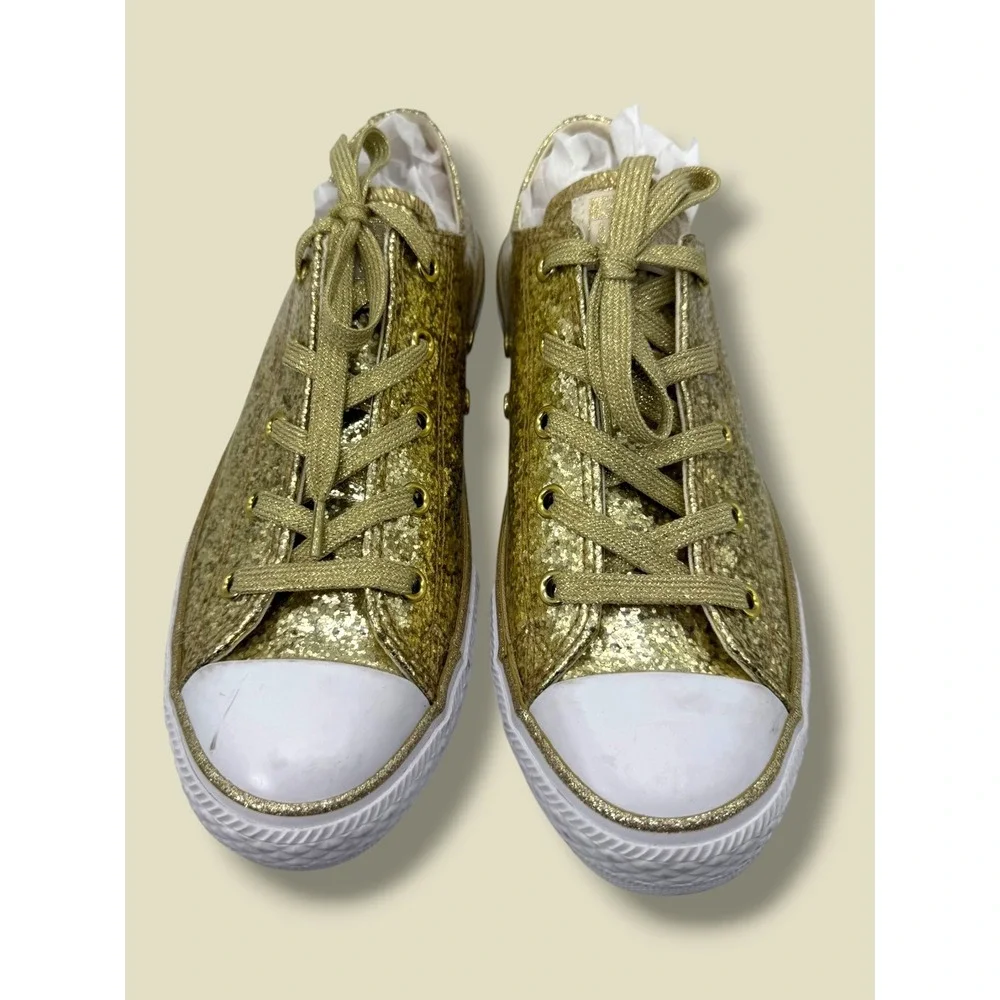 Converse Chuck Taylor All Star Gold Glitter Low Top Youth Sneakers 364687C Sz 3